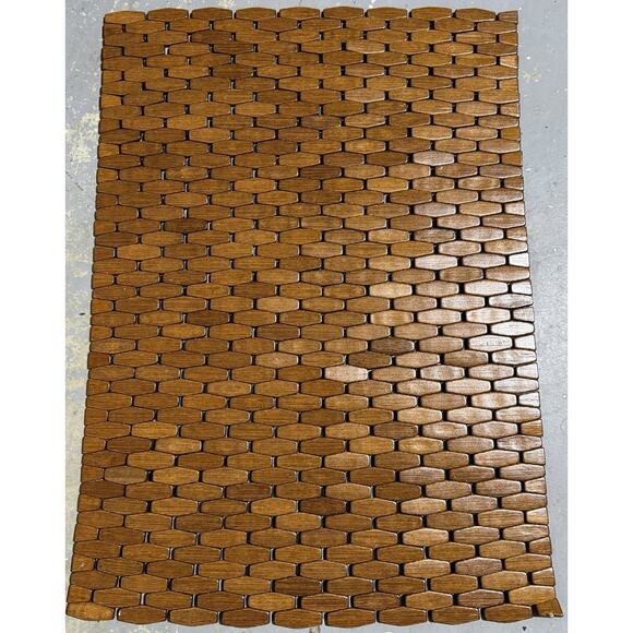 Bamboo Bath Mat Wooden 28”x20” Non Slip Bathroom Rug for Outdoor SPA Poolside - Picture 6 of 8